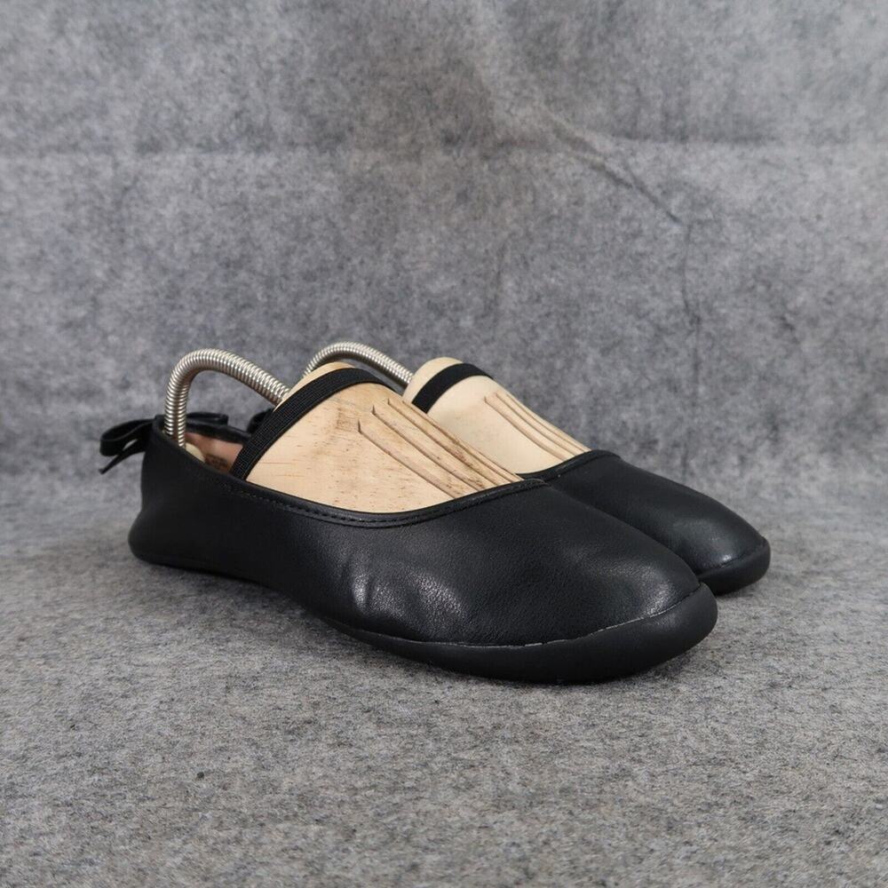 Wonder Nation Shoes Kids 6 Ballet Flats Elastic Strap Black Classic Fashion Girl